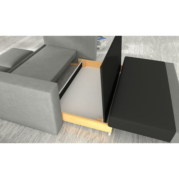 Svijetlo siva baršunasti sklopiva/s prostorom za odlaganje sofa 151 cm Wave – ELTAP-image-2