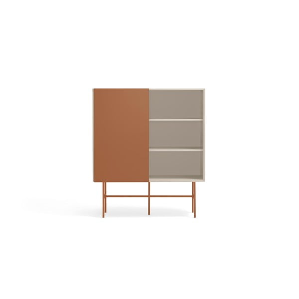 Ciglasta/bež visoka komoda s kliznim vratima 120x140 cm Nube – Teulat-image-2