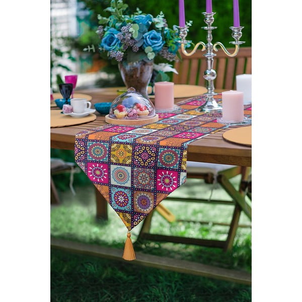 Nadstolnjak 45x140 cm Mandala Tiles – Minimalist Cushion Covers-image-2