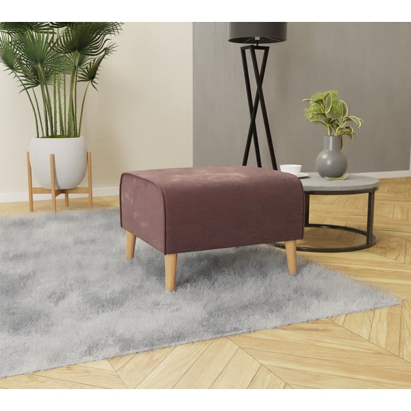 Ružičasti baršunast tabure Carole – Ropez-image-2