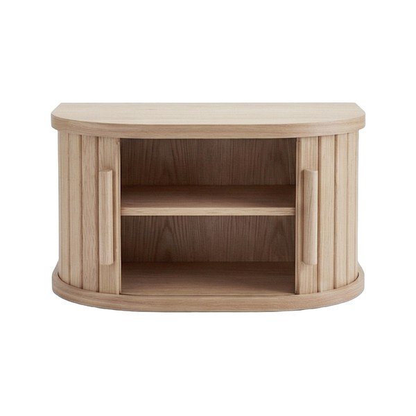 Viseći/s policama noćni ormarić u dekoru hrasta u svijetloj prirodnoj boji Meta – Unique Furniture-image-2