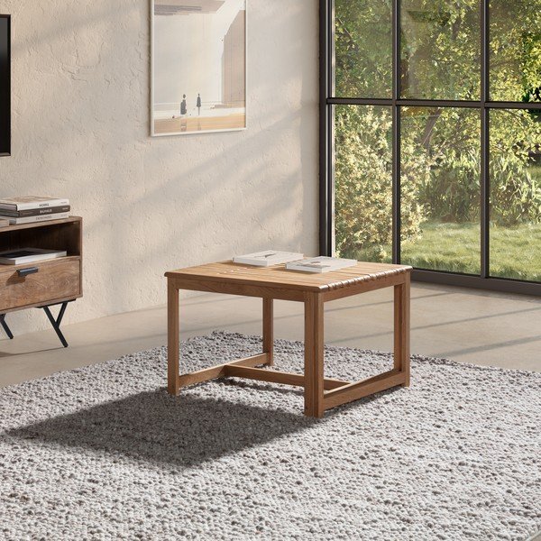 Stolić za kavu od punog hrasta u prirodnoj boji 60x70 cm Unai – MOME-image-1