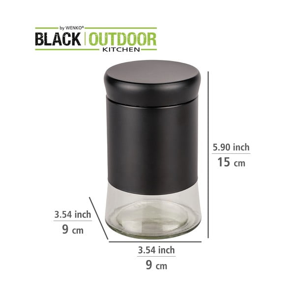 Staklena posuda za namirnice za čuvanje hrane Black Outdoor Kitchen Boga – Wenko-image-3
