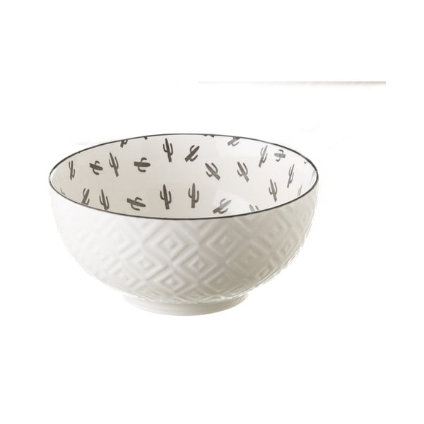 Sivo-bijela porculanska zdjela Unimasa Mini Cactus, ø 14,9 cm