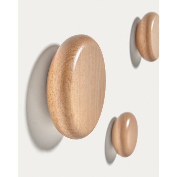 Drvene zidne kuke u setu 3 kom u prirodnoj boji Nadue – Kave Home-image-1