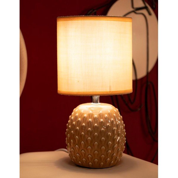 Stolna lampa keramička boja breskve s tekstilnim sjenilom (visina 27 cm) Pontus – Mauro Ferretti-image-1
