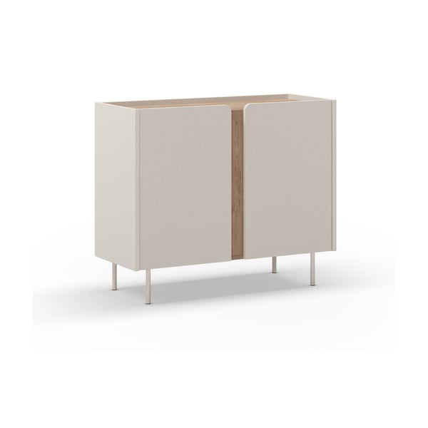 Krem/u prirodnoj boji ormarić u dekoru hrasta 100x82,5x40 cm Lucile – Marckeric-image-2