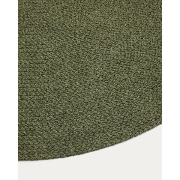 Zeleni okrugao unutarnji i vanjski tepih od recikliranih vlakna ø 150 cm Despas – Kave Home-image-4