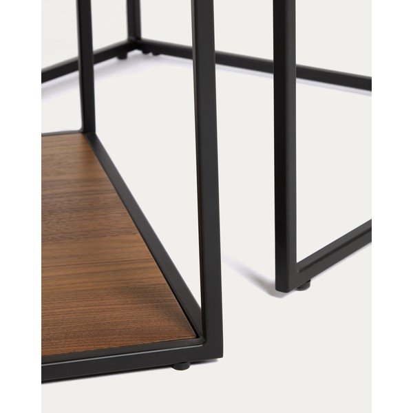 Smeđi stolići za kavu u setu 2 kom s pločom stola u dekoru oraha 50x100 cm Yoana – Kave Home-image-3