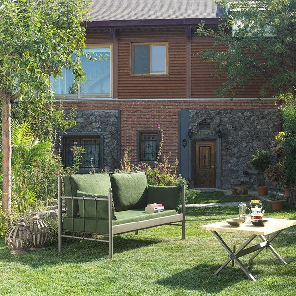 Zelena metalna vrtna sofa Lalas – Floriane Garden-image-1