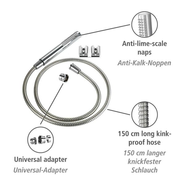 Crijevo za tuš za umivaonik s dvostrukim zidnim nosačem Wenko-image-4