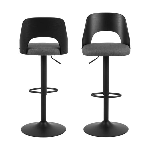 Tamno sive barske stolice u setu podesive visine 2 kom (visine sjedala 84 cm) Lucy – Actona-image-3
