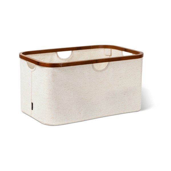 Krem tekstilna složiva košara za rublje Bamboo/Linen – Bigso