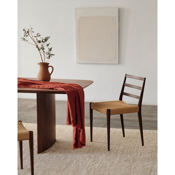 Smeđe/u prirodnoj boji blagovaonske stolice u setu 2 kom od punog hrasta Analy – Kave Home-image-1