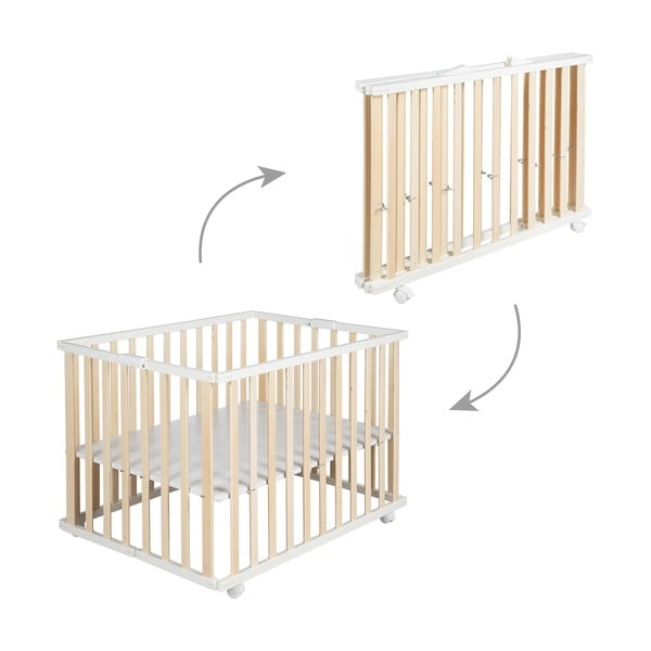 Bijeli/u prirodnoj boji putni krevetić 100x75 cm – Roba-image-3