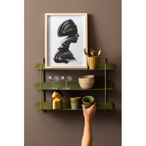 Zelena metalna polica s više razina 60 cm Riqueza Tres – PT LIVING-image-1