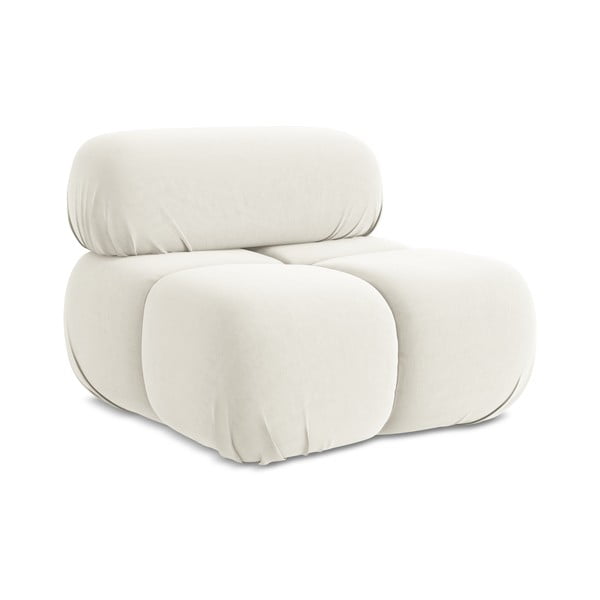 Bijela baršunasti modularna sjedeća garnitura Lokua – Makamii-image-1