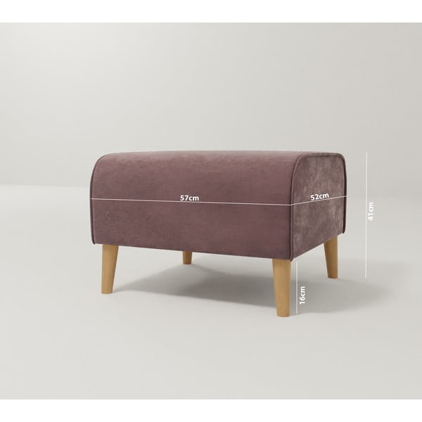 Ružičasti baršunast tabure Carole – Ropez-image-3