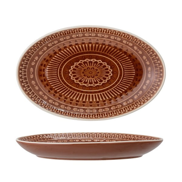 Smeđe-crveni tanjur Bloomingville Rani, 22,5 x 14 cm-image-3