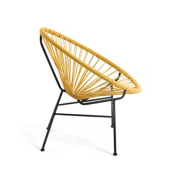 Senf žuta vrtna stolica sa čeličnom konstrukcijom Kave Home Samantha-image-2