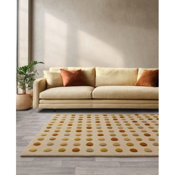 Žuti  ručno rađen vuneni tepih 160x230 cm Dotty – Asiatic Carpets-image-1