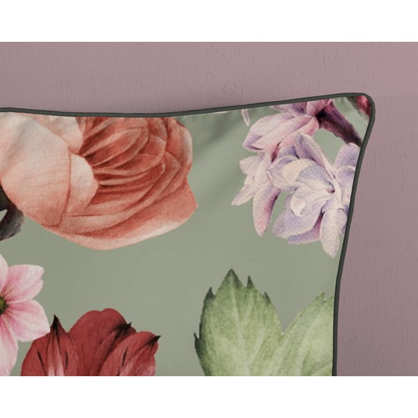 Zelena posteljina za bračni krevet/za produženi krevet od pamučnog satena 200x220 cm Fiori – Descanso-image-3