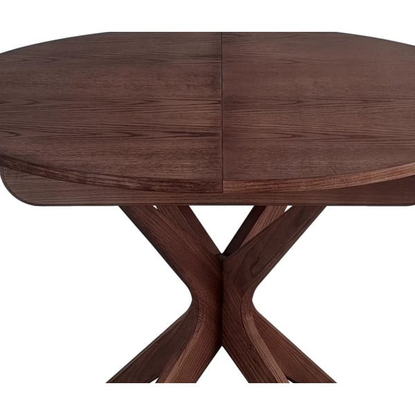 Okrugao proširiv blagovaonski stol s dodatnom pločom u dekoru oraha ø 90 cm Jubi – Ragaba-image-2