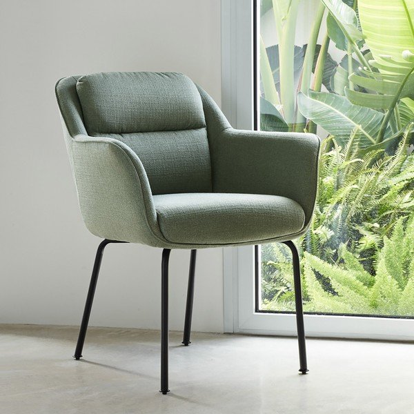 Zelena podstavljena blagovaonska stolica s naslonima za ruke Sadira – Teulat-image-1