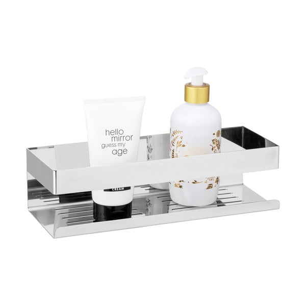 Samoljepljiva kupaonska polica od nehrđajućeg čelika u sjajno srebrnoj boji Genova – Wenko