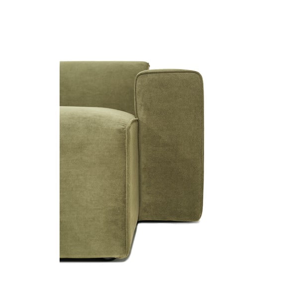 Kaki zelena baršunasta modularna sofa u obliku slova U Scandic Sting, desni kut-image-4