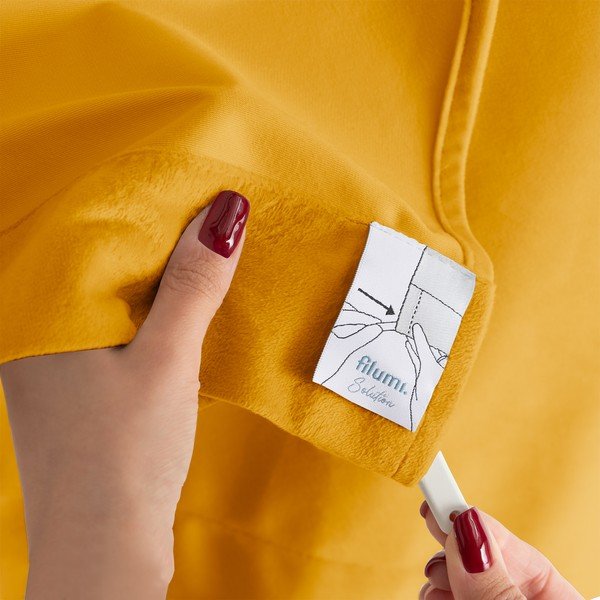 Senf žuta zavjesa za djelomično zamračenje od samta 530x225 cm Velto – Filumi-image-2