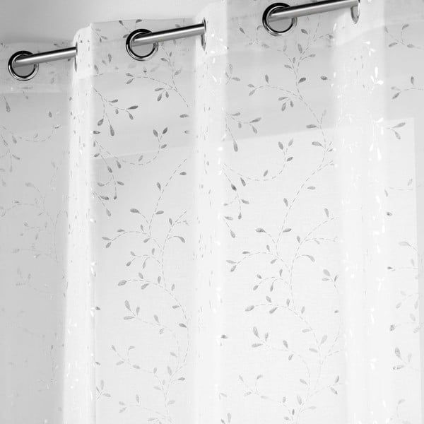 Bijela/u srebrnoj boji prozirna zavjesa od voila 140x240 cm Floressia – douceur d'intérieur-image-1