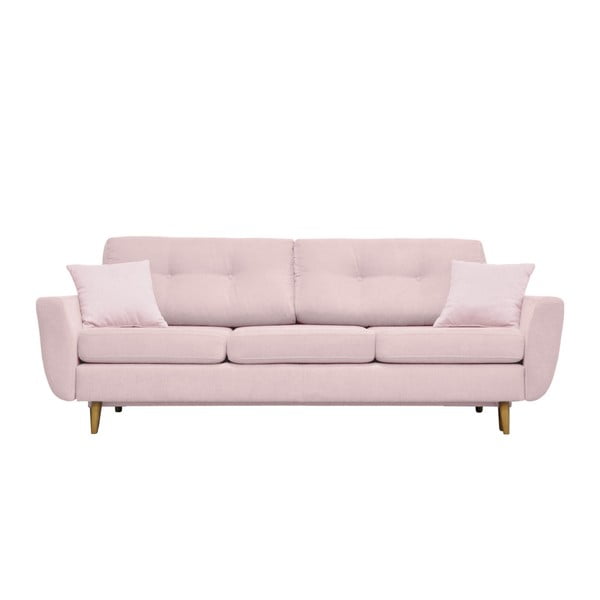 Ružičasti kauč na razvlačenje sa svijetlim nogama Mazzini Sofas Rose