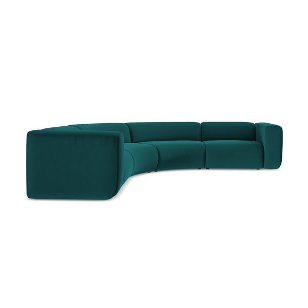 Tirkizna baršunasti kutna garnitura Ekahi – Makamii-image-2