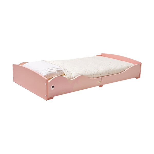 Ružičasti dječji krevet 75x140 cm Whale - Rocket Baby