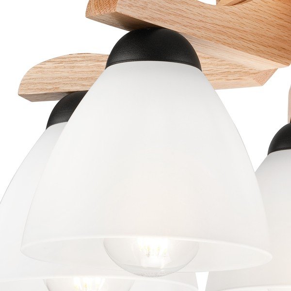 Bijela stropna svjetiljka sa staklenim sjenilom ø 16 cm Andreas – LAMKUR-image-3