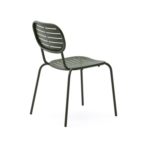 Tamno zelena metalna vrtna stolica Brai – Kave Home-image-4