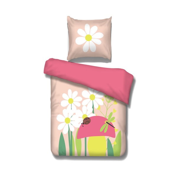 Roza dječja posteljina Vipack Spring, 29 x 40 cm