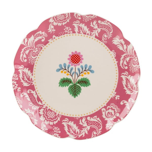 Bež-ružičasti porculanski tanjur s cvjetnim motivom Creative Tops, ⌀ 21 cm