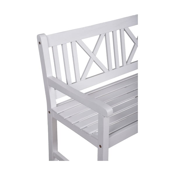 Bijela vrtna klupa od masivnog drveta Malmö – Garden Pleasure-image-1