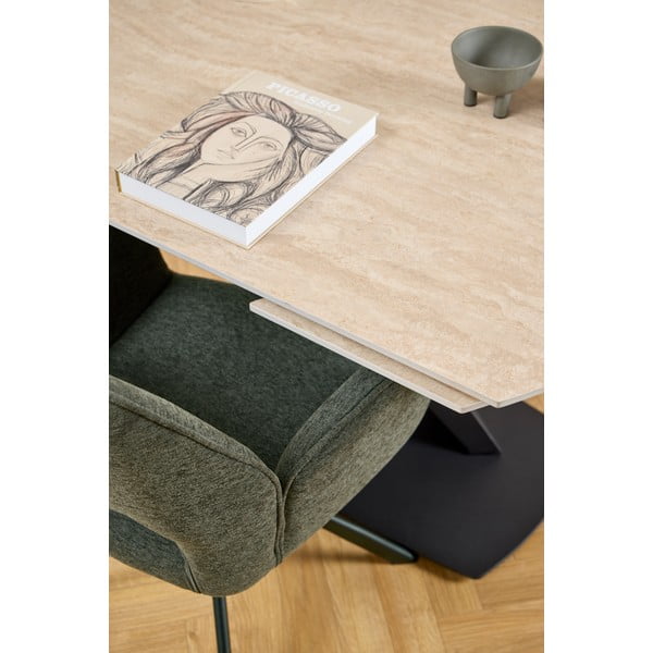 Tamno zelena blagovaonska stolica s naslonima za ruke Graham – Actona-image-3