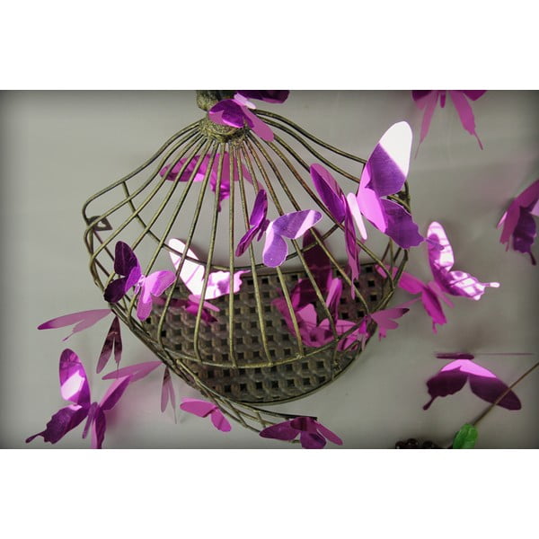 Set od 12 ljubičastih ljepljivih 3D naljepnica Ambiance Butterflies-image-2