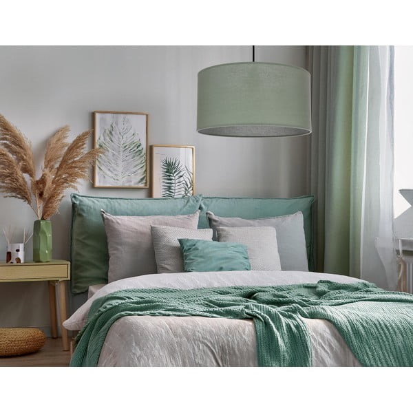Zelena viseća svjetiljka s tekstilnim sjenilom ø 40 cm Shanti – Candellux Lighting-image-2
