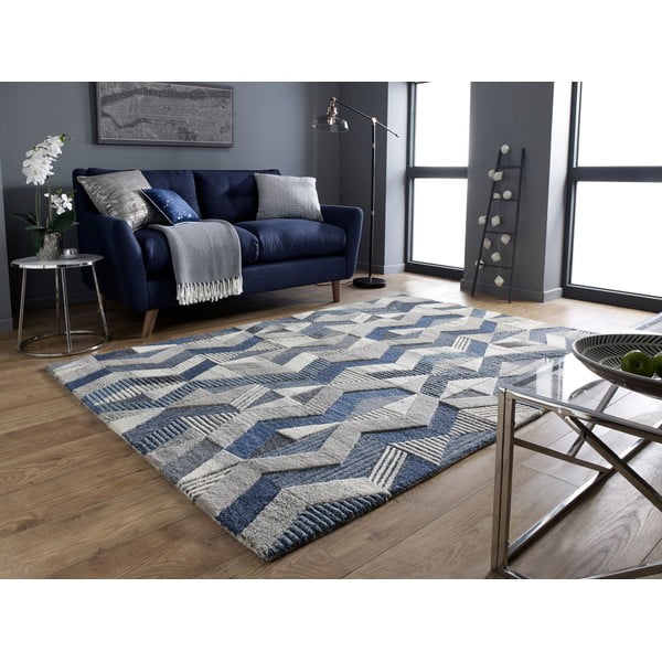 Plavi vuneni tepih Flair Rugs Asher, 160 x 230 cm-image-2