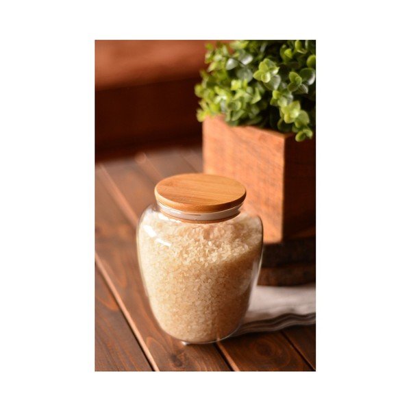 Staklena posuda s poklopcem od bambusa Bambum Rella Small-image-1