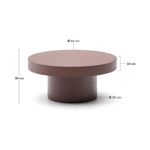 Okrugao vrtni stolić za kavu betonski ø 66 cm Aiguablava – Kave Home-image-4