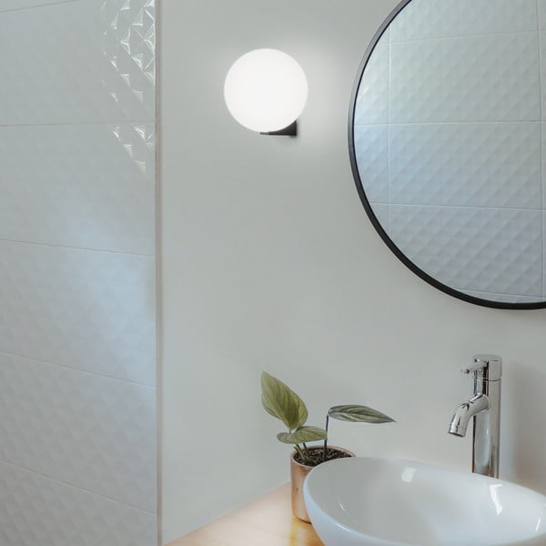 Crna zidna svjetiljka SULION Obi, ø 15 cm-image-1