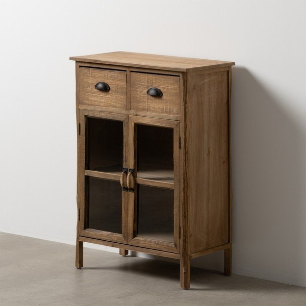 Vitrina od masivne jele u prirodnoj boji 64x92,5 cm – Ixia-image-1