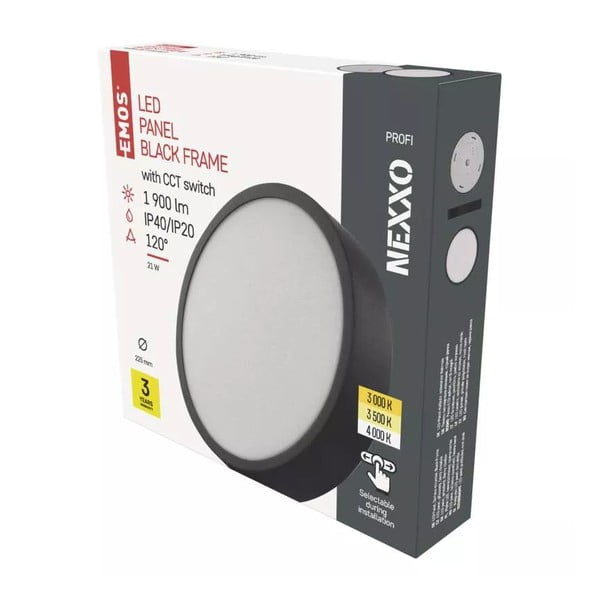 Mat crna LED stropna svjetiljka Nexxo – EMOS-image-1