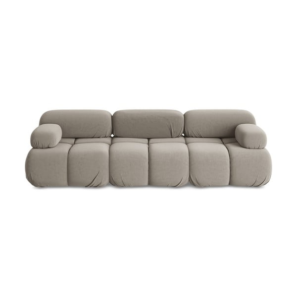 Bež baršunasti sofa 285 cm Lokua – Makamii